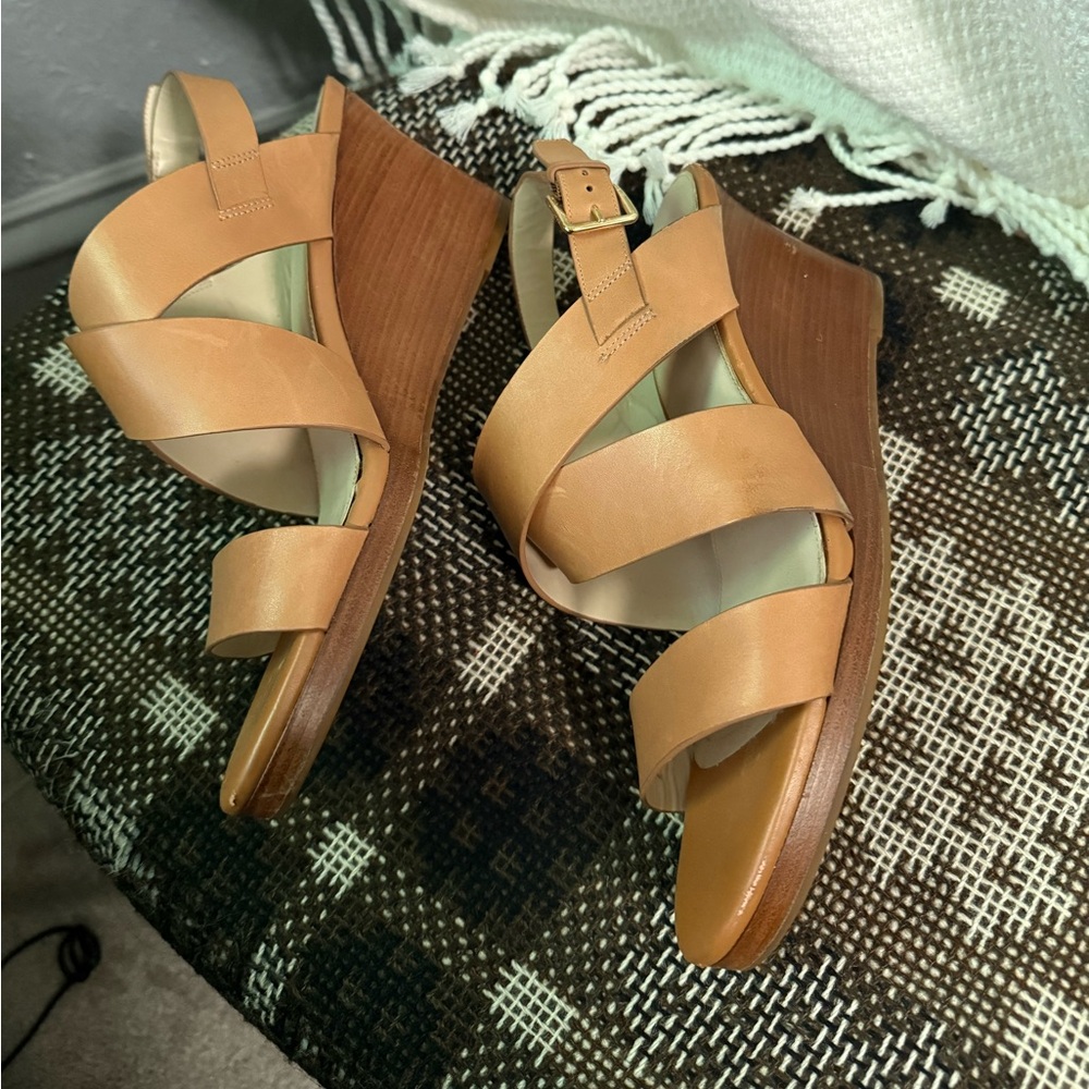Cole Haan Woman’s Tan Wedge Sandal Size 10 B